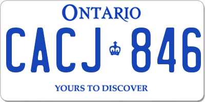 ON license plate CACJ846