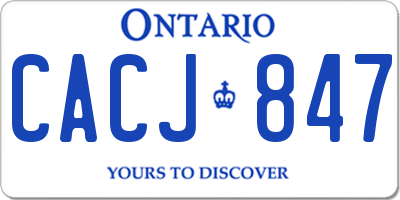 ON license plate CACJ847