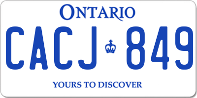 ON license plate CACJ849