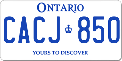 ON license plate CACJ850