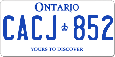 ON license plate CACJ852