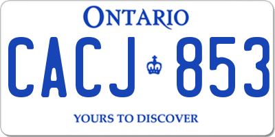 ON license plate CACJ853