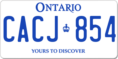 ON license plate CACJ854