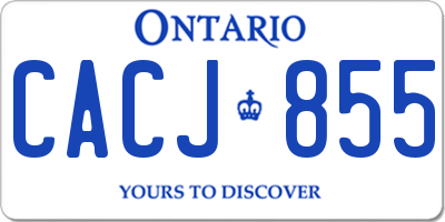 ON license plate CACJ855