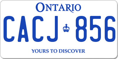 ON license plate CACJ856