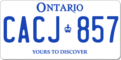 ON license plate CACJ857