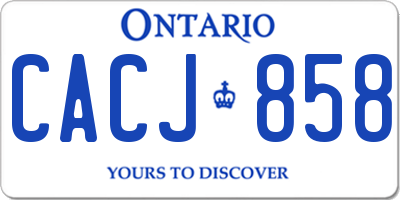 ON license plate CACJ858