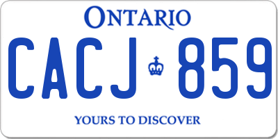 ON license plate CACJ859