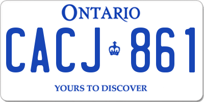 ON license plate CACJ861