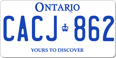 ON license plate CACJ862