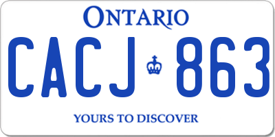 ON license plate CACJ863