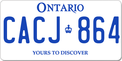 ON license plate CACJ864