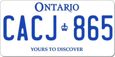 ON license plate CACJ865