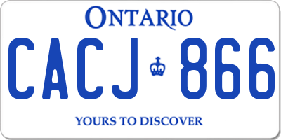 ON license plate CACJ866