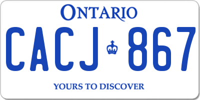 ON license plate CACJ867