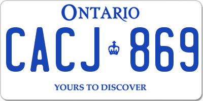 ON license plate CACJ869