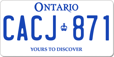 ON license plate CACJ871