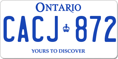 ON license plate CACJ872