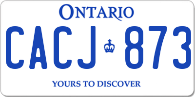 ON license plate CACJ873