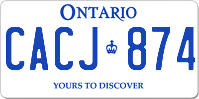 ON license plate CACJ874