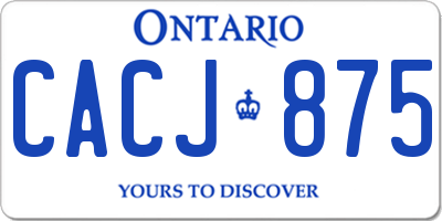 ON license plate CACJ875