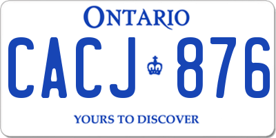 ON license plate CACJ876