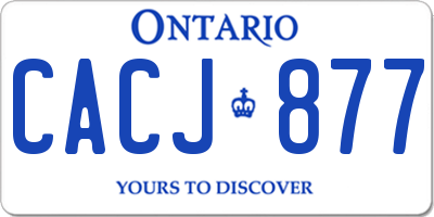 ON license plate CACJ877