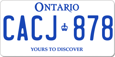 ON license plate CACJ878