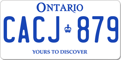 ON license plate CACJ879