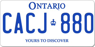 ON license plate CACJ880