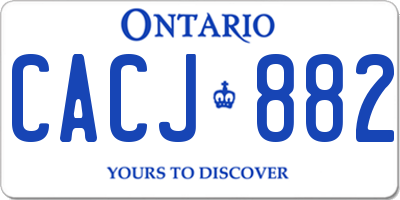 ON license plate CACJ882