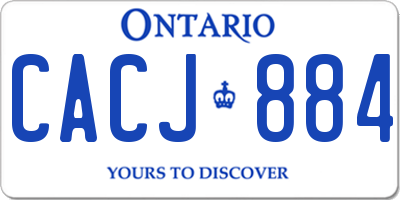 ON license plate CACJ884