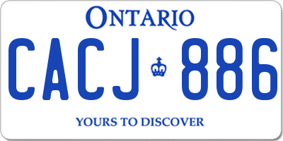 ON license plate CACJ886