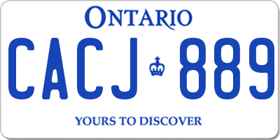 ON license plate CACJ889