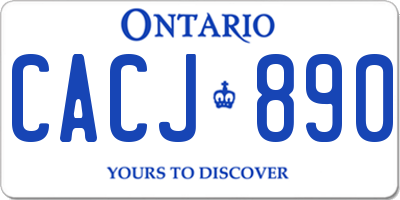 ON license plate CACJ890