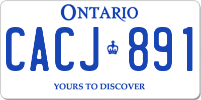 ON license plate CACJ891