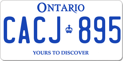 ON license plate CACJ895