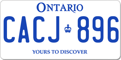 ON license plate CACJ896