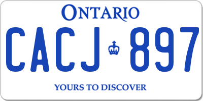 ON license plate CACJ897