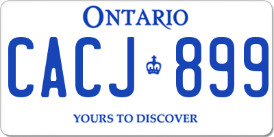 ON license plate CACJ899