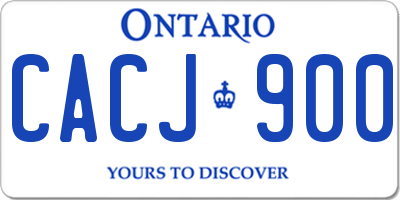 ON license plate CACJ900