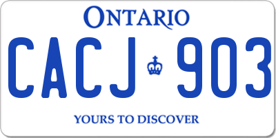 ON license plate CACJ903