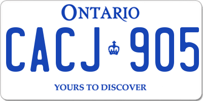 ON license plate CACJ905