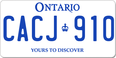 ON license plate CACJ910