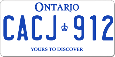 ON license plate CACJ912