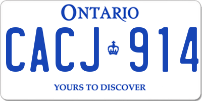 ON license plate CACJ914