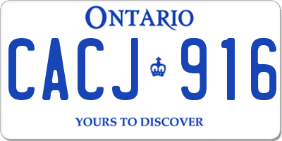 ON license plate CACJ916