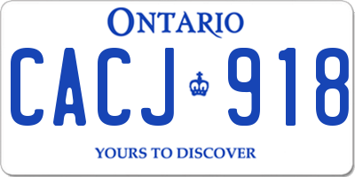 ON license plate CACJ918