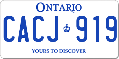 ON license plate CACJ919