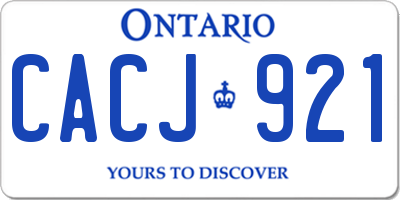 ON license plate CACJ921